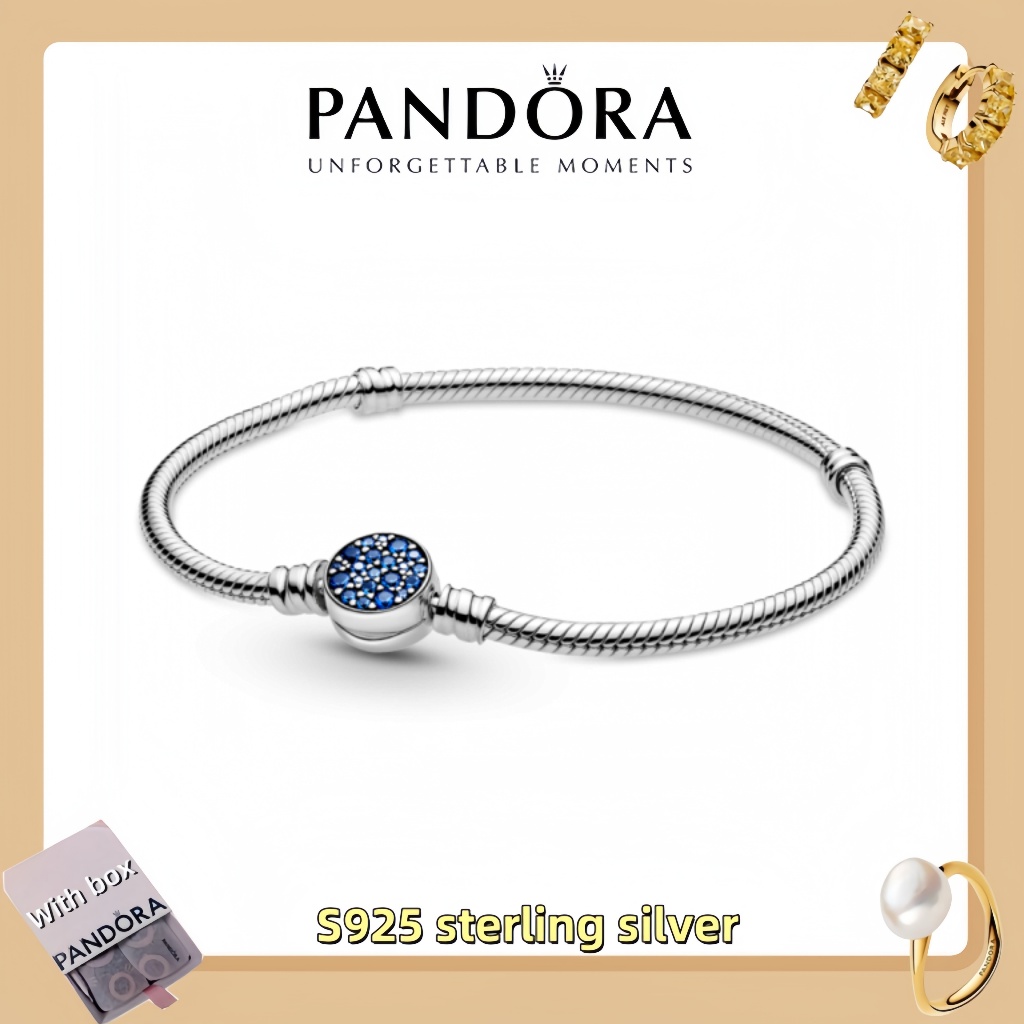 Vòng tay mặt dây chuyền trang sức bằng bạc Pandora S925 (hộp quà tặng miễn phí) Pandora Moments Spar