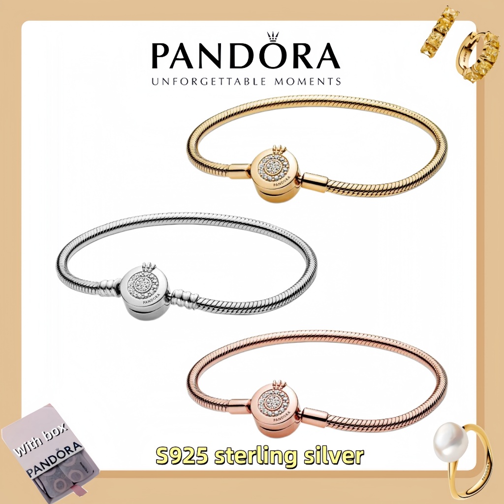 Vòng tay mặt dây chuyền trang sức bằng bạc Pandora S925 (hộp quà tặng miễn phí) Pandora Moments Spar