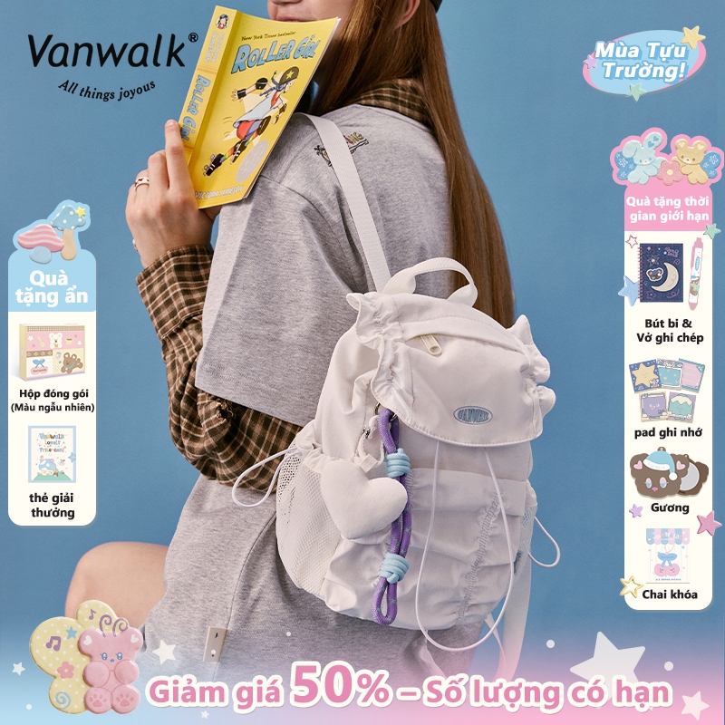 Vanwalk balo nữ Đa ngăn Du lịch ngắn hạn Balo học sinh Balo du lịch balo đựng laptop Đi học Dã ngoại