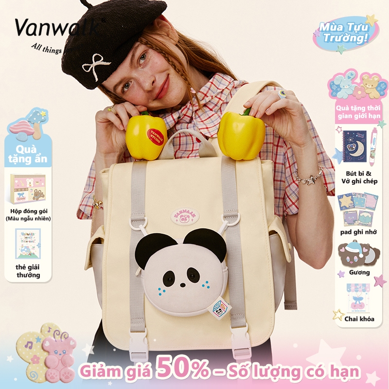 Vanwalk Balo học sinh  Nhẹ nhàng Dù chạm nước Chất lượng cao Balo du lịch Đi học Đi du lịch Quà tặng