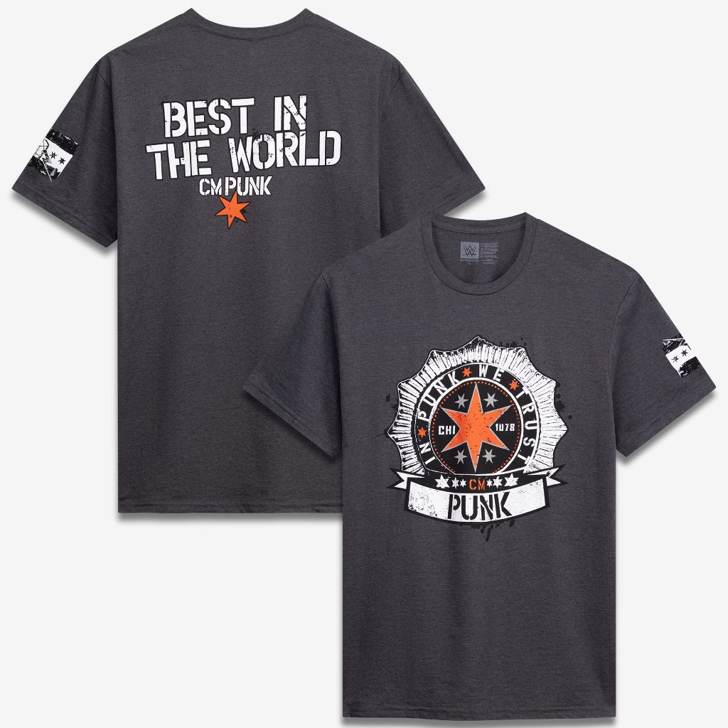 Áo thun nam Heather Gray CM Punk In Punk We Trust