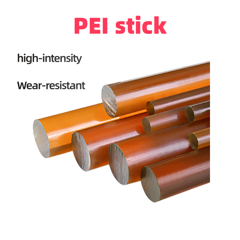 Thanh PEI màu hổ phách với thanh PEI màu đen sợi và chế biến thanh tròn polyetherimide