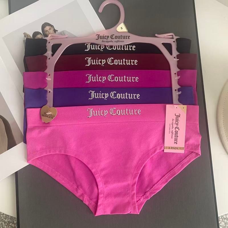Juicy Couture 5 Bộ Đồ Lót Liền Mạch Nữ Cao Cấp Logo Dây Thắt Lưng Cotton Quần Đùi Nhiều Màu