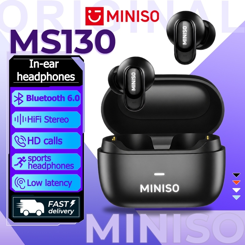 MINISO MS130 Tai nghe nhét tai Bluetooth 6.0 Tai nghe Bluetooth không dây Âm thanh HiFi Đàm thoại HD TWS Chống ồn Ghép nối nhanh Tích hợp Micro | BigBuy360 - bigbuy360.vn