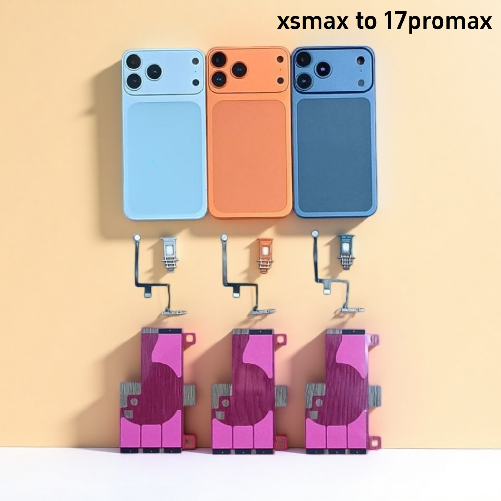 DIY Housing Xsmax đến 17plus, XSMAX Body 17promax Back Cover Khung giữa, XS max Like 16 plus Housing
