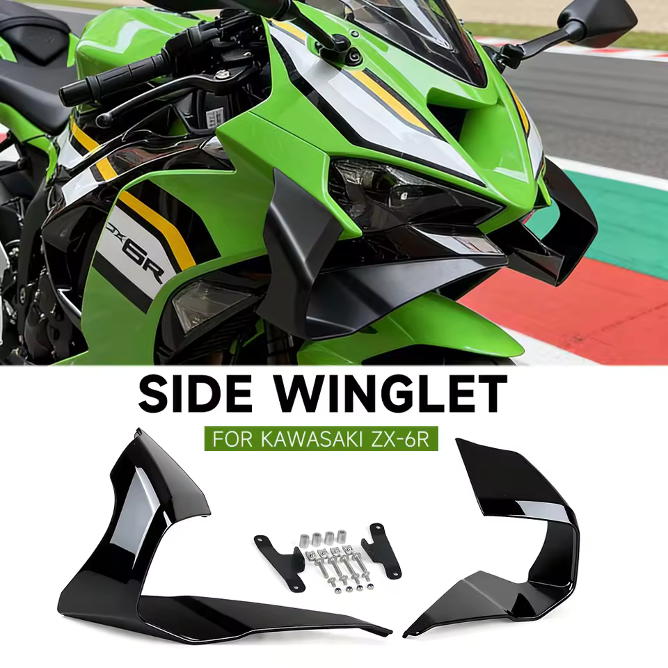 ZX6R 2025 2026 Xe Máy Bên Winglet Phía Trước Cánh Gió Cánh Fairing Cố Định Môi Dưới Cánh Khí Động Họ