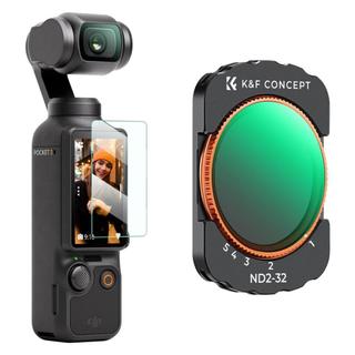 K & F CONCEPT DJI Osmo Pocket 3 / 4 Creator Combo Biến ND2-32 Mật độ trung tính Bộ lọc VND Lắp đặt từ tính Kính quang học nhiều lớp