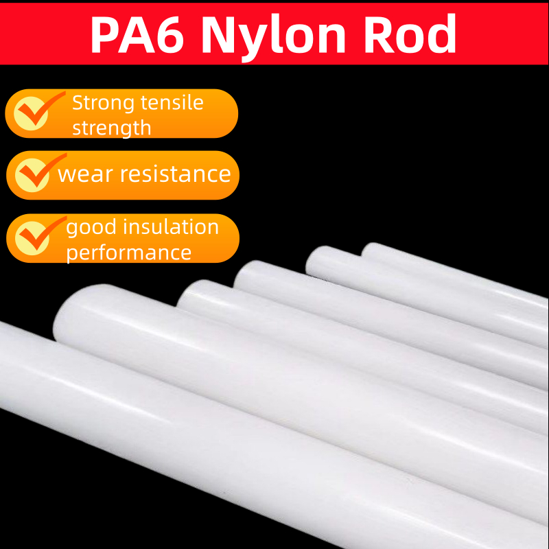 Thanh nylon trắng PA6 đường kính lớn xi lanh rắn MC901 thanh nhựa chống mài mòn có độ bền cao Chất l
