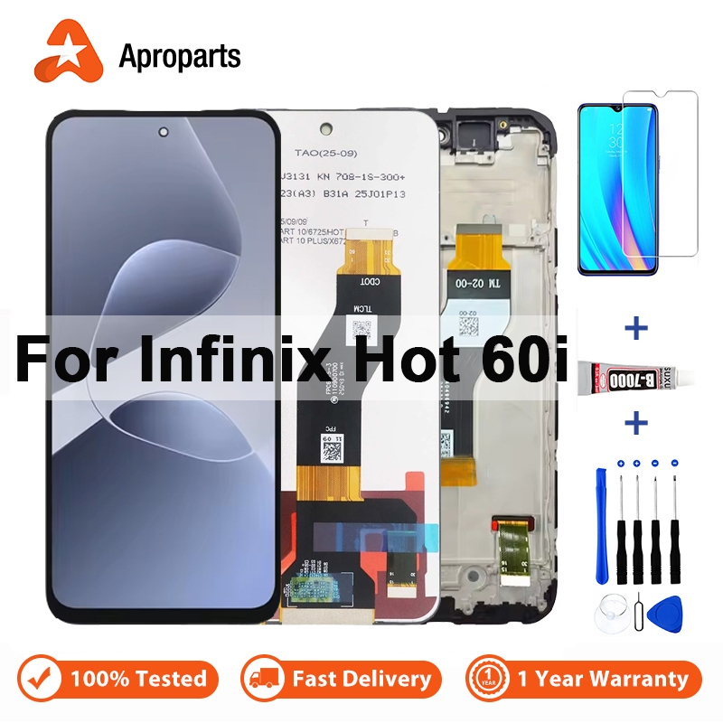 Màn Hình LCD Cho Infinix Hot 60i 4G X6728 X6728B Bộ Số Hóa Màn Hình Cảm Ứng Có Khung