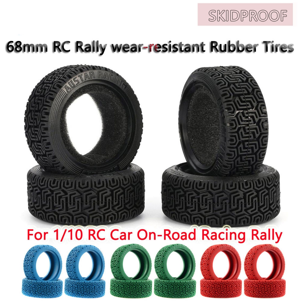 4 YSIDO 68mm RC 1 / 10 Rally Lốp Cao Su Cho 1: 10 Xe RC Trên Đường Đua Rally HSP HPI Redcat Tamiya K