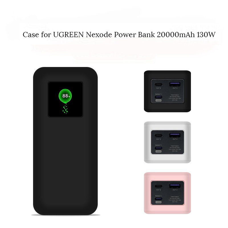 Ốp Lưng Silicon Cho UGREEN Nexode Power Bank 20000mAh 130W Chống Sốc Mỏng Mềm Full Cover Bảo Vệ