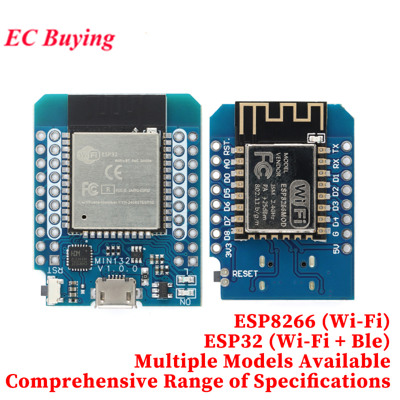 D1 Mini ESP8266 ESP32 Ban Phát Triển WiFi Ble CH340 FT232 CP2104 CH9102 Micro Type-C