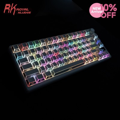 Royal Kludge RKM75 Shadow Keycap Aurora Tri-mode RGB Có Dây Bluetooth 2.4G 75Key Không Dây 3 Chế Độ Hot-Swap