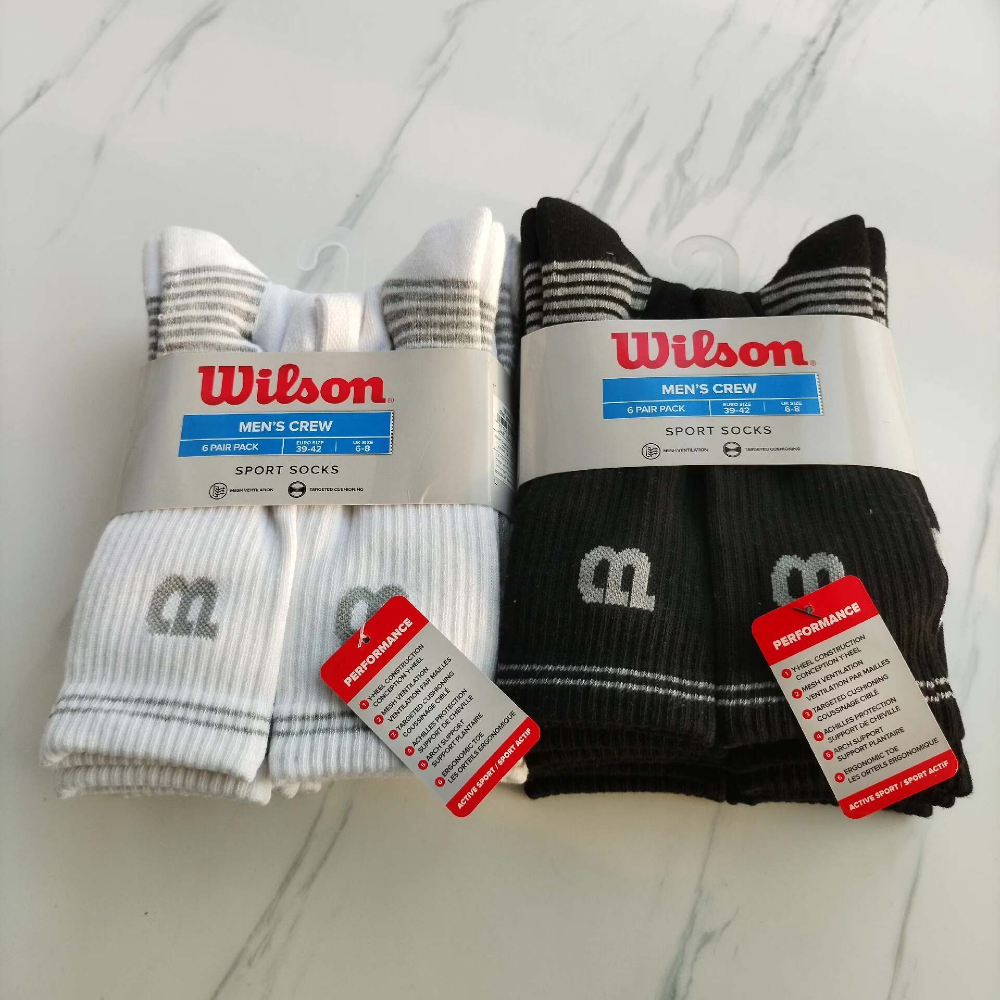 Tất thể thao thể thao đáy khăn Wilson (6 đôi)