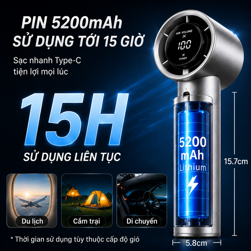 Sorf A18 Pro - Quạt Cầm Tay & Để Bàn 2 Trong 1: Gió Mạnh, Chạy Êm, Làm Mát Nhanh Chóng | BigBuy360 - bigbuy360.vn