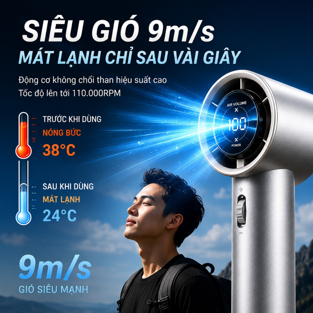 Sorf A18 Pro - Quạt Cầm Tay & Để Bàn 2 Trong 1: Gió Mạnh, Chạy Êm, Làm Mát Nhanh Chóng | BigBuy360 - bigbuy360.vn