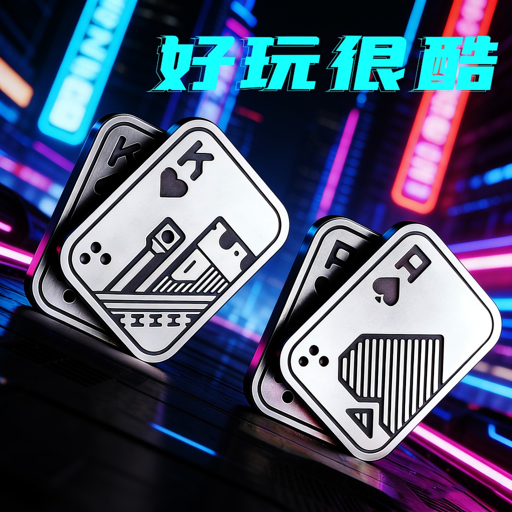 EDC Fidget Toy King K Poker Push Card Kim Loại Từ Fidget Thanh Trượt Đồ Chơi Giảm Căng Thẳng