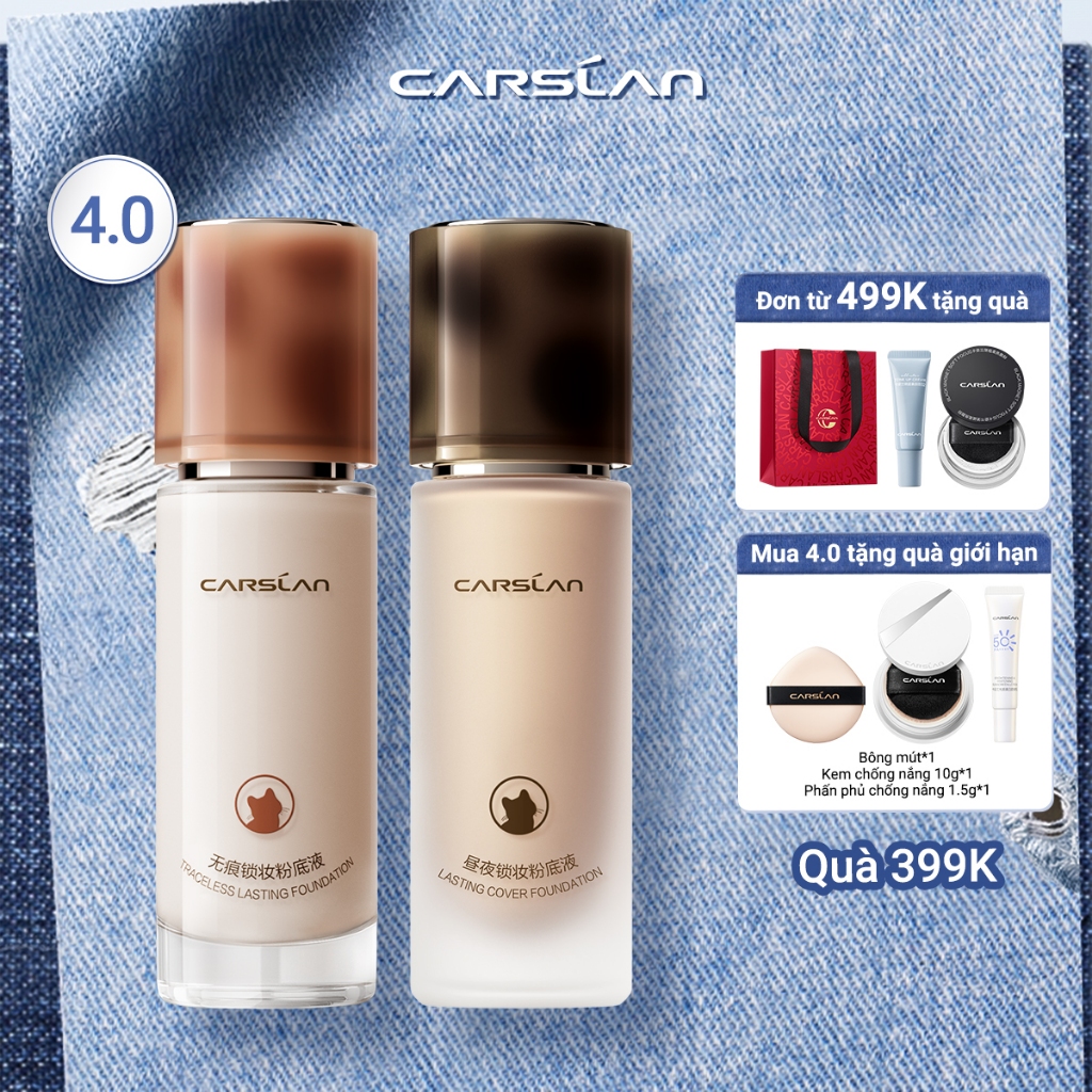 Kem Nền Carslan Dạng Lỏng Kiểm Soát Dầu Lâu Trôi Chống Thấm Nước Suốt 24h 30g