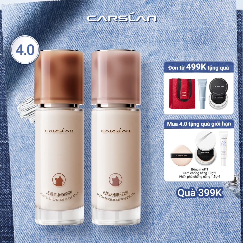 Kem nền CARSLAN dạng lỏng kiềm dầu lâu trôi chống thấm nước suốt 24h 30g