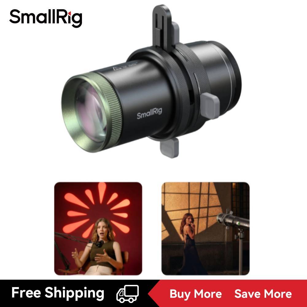 Đèn chiếu sáng SmallRig SP cho RF 20C và 10C, Độ sáng 4x, Chùm tia 36 độ, 10 Gobos, Lấy nét, Từ tính