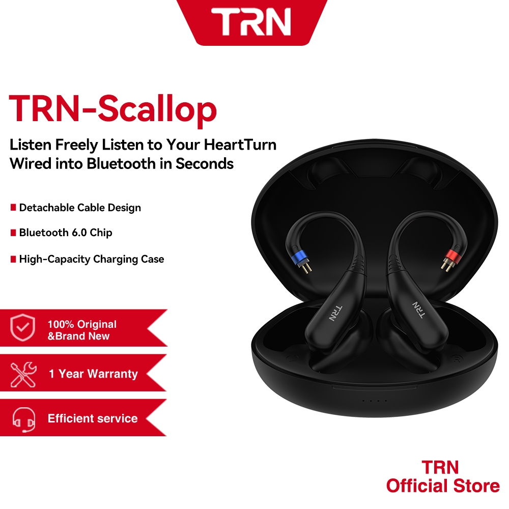 TRN Scallop Không Dây Bluetooth 6.0 Adapter Cáp Nâng Cấp HIFI Cho TRN KZ CCA TFZ FiO Màn Hình In-Ear