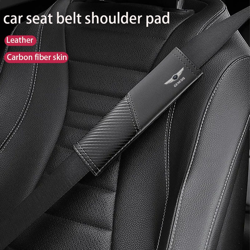 Miếng đệm thắt lưng an toàn ô tô bằng da PU Vỏ bảo vệ dây an toàn cho Genesis G80 GV70 GV80 GV80 GV6