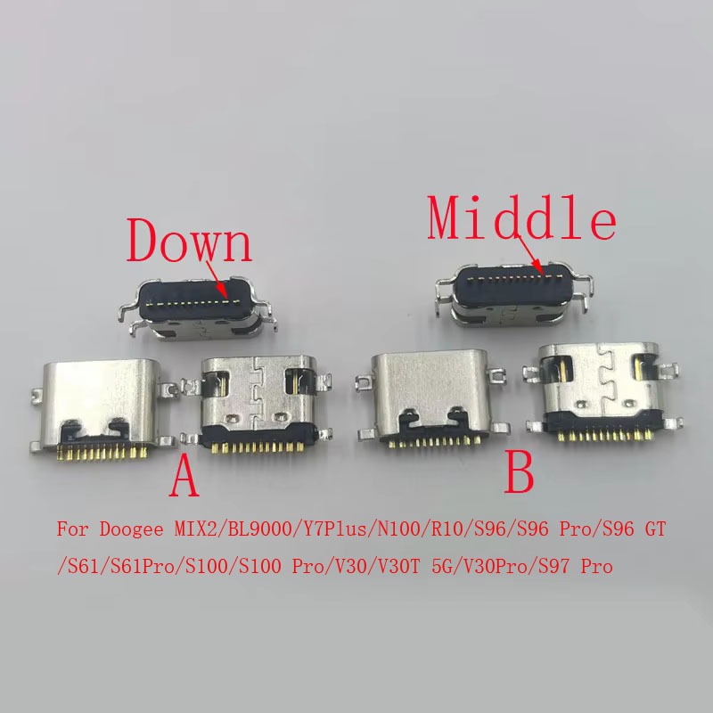 10-50 Cái Đầu Nối Cắm USB Cho Doogee N100 S96 GT S61 S100 S97 Pro V30 V30T BL9000 R10 Y7 Plus MIX 2 