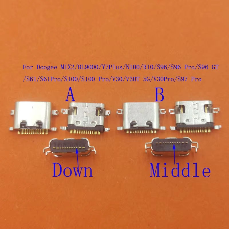 10-30 Cái Đầu Nối USB Cắm Cho Doogee V30 V30T BL9000 N100 S96 GT S61 S100 S97 Pro R10 Y7 Plus MIX 2 