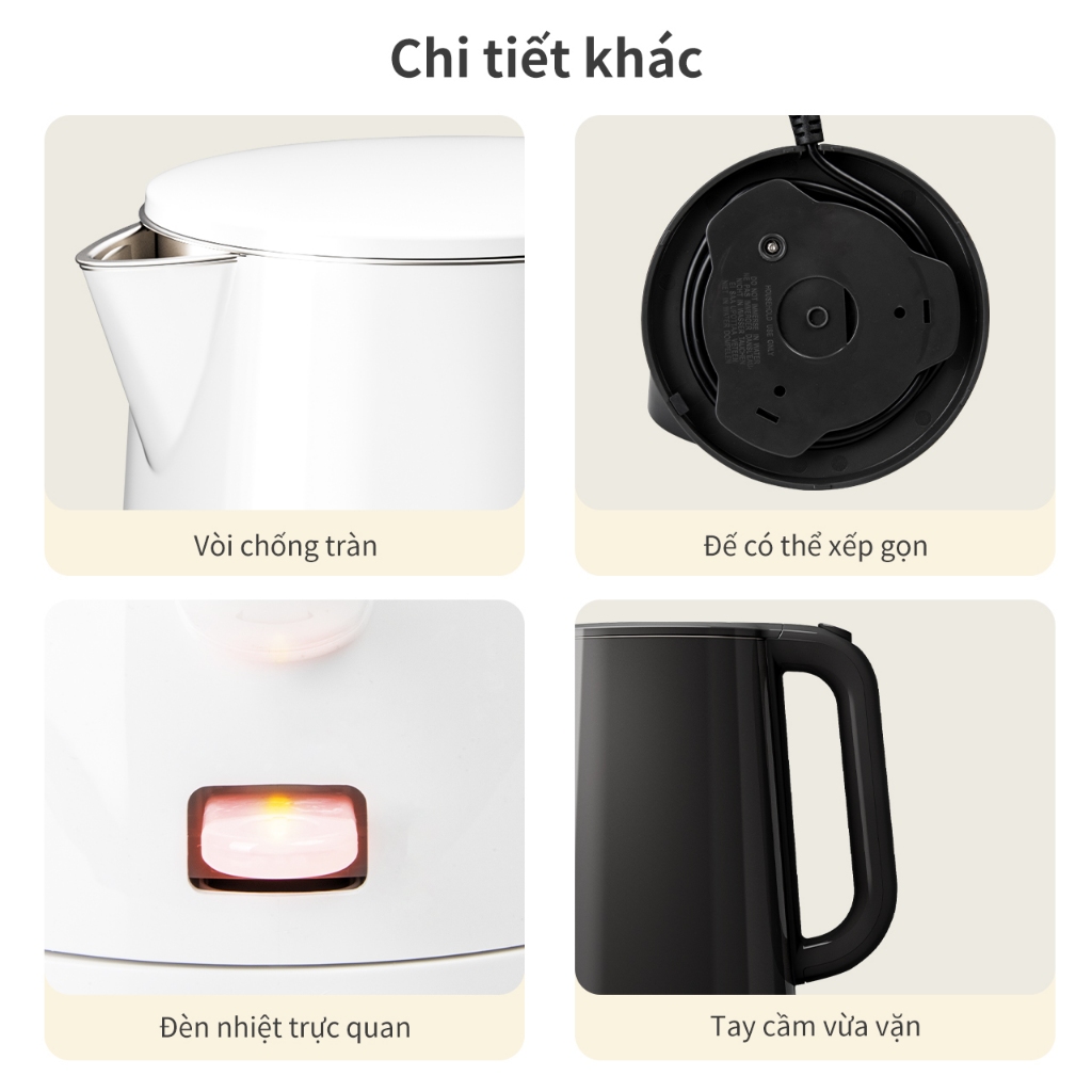 Simplus Ấm Đun Nước Dung Tích 1.7L Công Suất 1500W 2 Lớp Chống Bỏng DRSH007 - Bảo Hành 12 Tháng | BigBuy360 - bigbuy360.vn