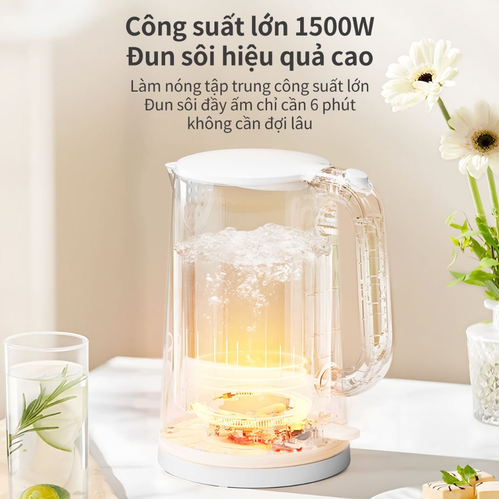 Simplus Ấm Đun Nước Dung Tích 1.7L Công Suất 1500W 2 Lớp Chống Bỏng DRSH007 - Bảo Hành 12 Tháng | BigBuy360 - bigbuy360.vn