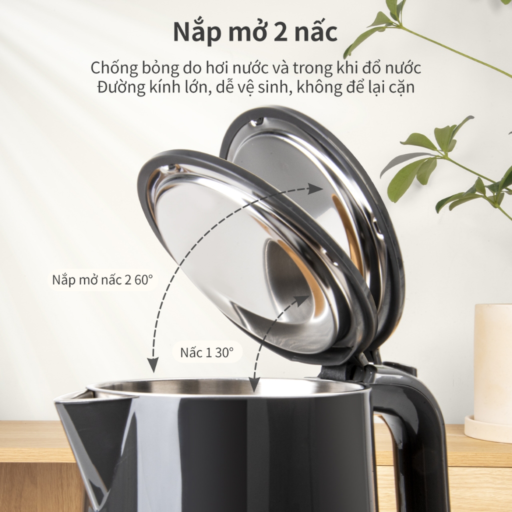 Simplus Ấm Đun Nước Dung Tích 1.7L Công Suất 1500W 2 Lớp Chống Bỏng DRSH007 - Bảo Hành 12 Tháng | BigBuy360 - bigbuy360.vn
