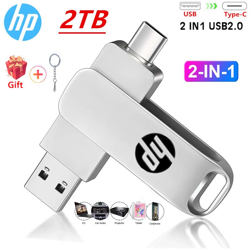 Pendrive kim loại HP OTG 1TB 512GB 256GB 128GB 64GB 32GB 16GB type-c USB kép pendriveOTG USB 2tb Fla