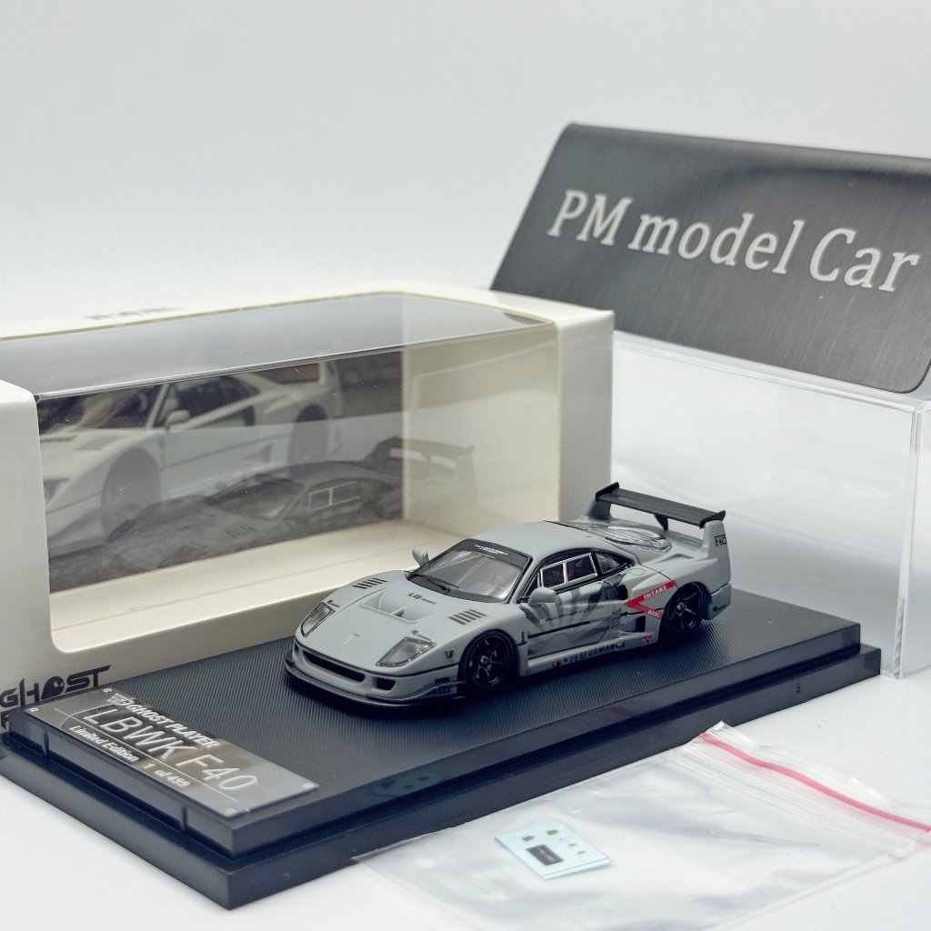 Mô hình xe Ferrari F40 LBWK Ghost Player Custom Edition Battle Grey tỉ lệ 1:64 SW Hợp kim đúc áp sưu