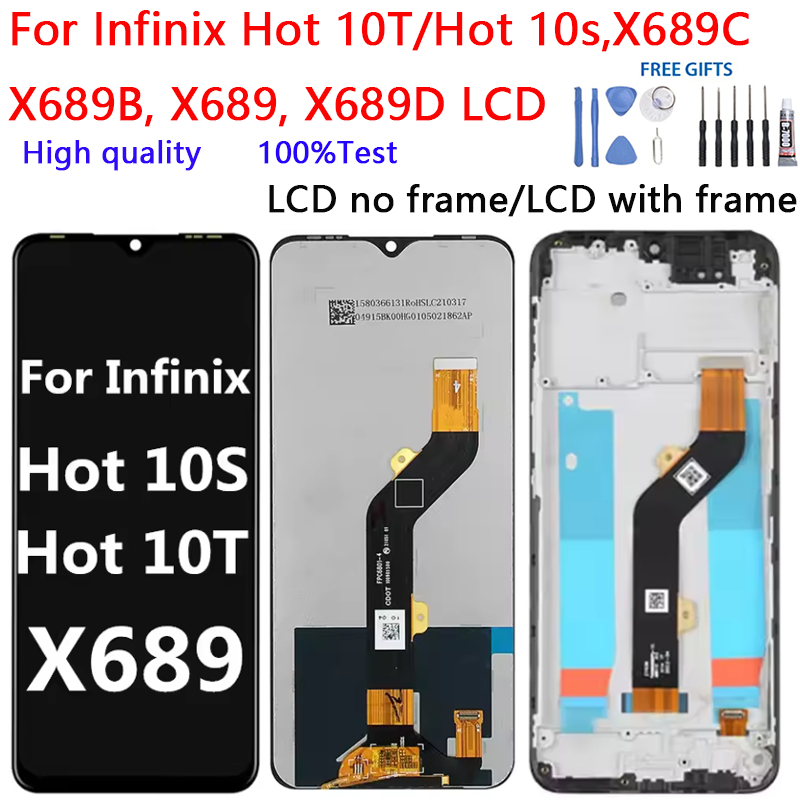 Dành Cho Infinix Hot 10T / Hot 10s, X689C X689B X689 X689D Màn Hình LCD Bộ Số Hóa Cảm Ứng Thay Thế