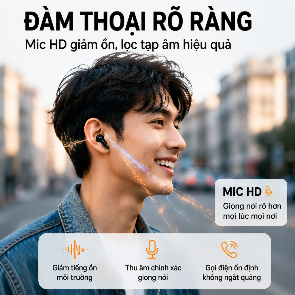 Tai Nghe Bluetooth Lenovo HT38 Chính Hãng - Âm Thanh HIFI Sống Động, Mic Khử Ồn Cuộc Gọi, Pin 15 Giờ, Thiết Kế Gọn Nhẹ | BigBuy360 - bigbuy360.vn