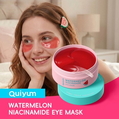 QUIYUM Dưa hấu Niacinamide Mặt nạ mắt 50 miếng Collagen Hydrogel Miếng dán mắt Làm sáng Caffeine Chống thâm quầng Vòng tròn dưỡng ẩm Chống lão hóa Chăm sóc da