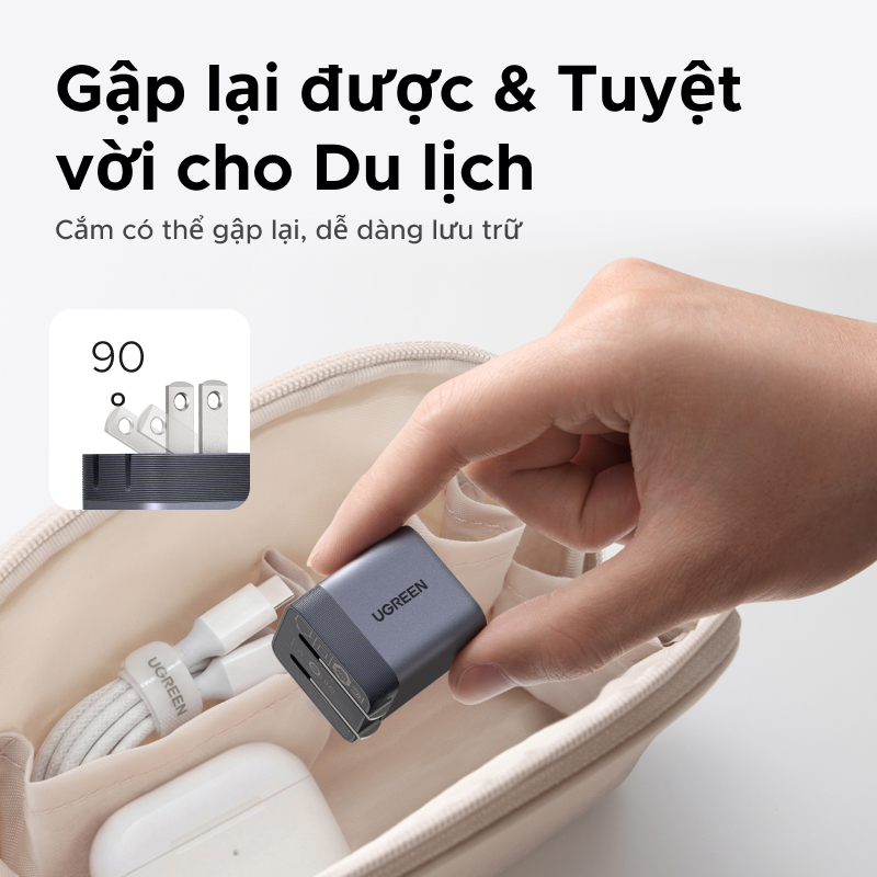 UGREEN 45W/65W Nexode Air GaN Sạc Nhanh USB-C Sạc Tường, Bộ Chuyển Đổi Sạc Màu Xám Nhẹ Nhỏ Gọn Tương Thích Cho iPhone 17 Pro Max Samsung S26 Ultra | BigBuy360 - bigbuy360.vn