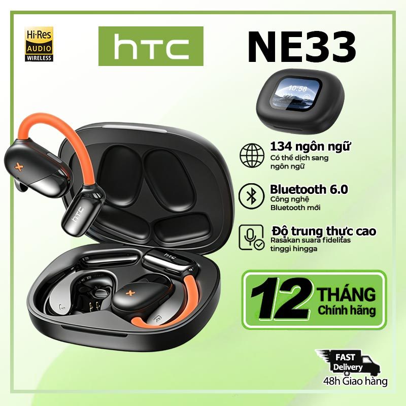 HTC NE33 Tai nghe dịch AI Tai nghe dạng mở Điều khiển màn hình LED Tai nghe Bluetooth với Bluetooth v6.0 Khả năng chống nước IPX5 Thời lượng pin dài | BigBuy360 - bigbuy360.vn