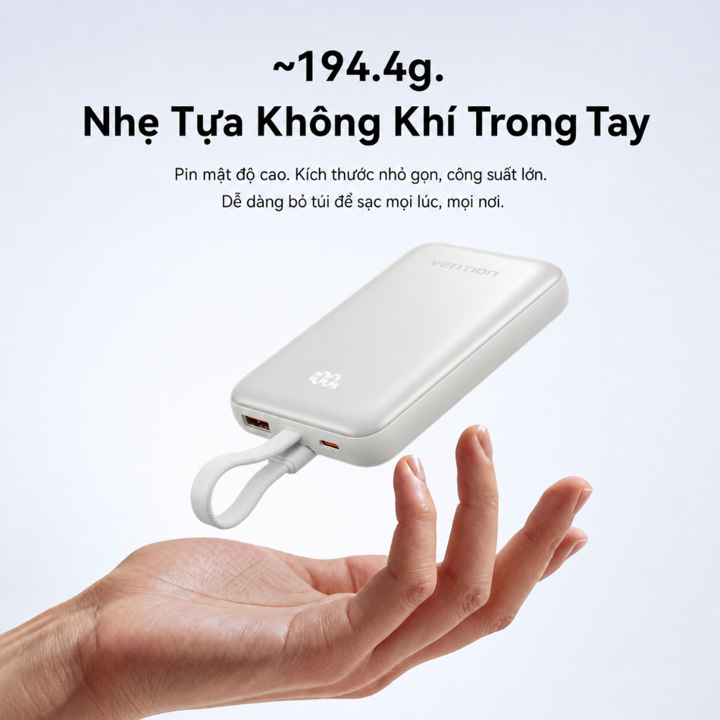 【Hàng mới 2026】Vention Sạc Dự Phòng Màu Cam, Hỗ Trợ Sạc Nhanh Không Dây 15W, Sạc Dự Phòng Từ Tính 10000mAh Cao Cấp Mini, Tương Thích iPhone  Samsung Huawei OPPO Vivo, Hàng Chính Hãng. | BigBuy360 - bigbuy360.vn