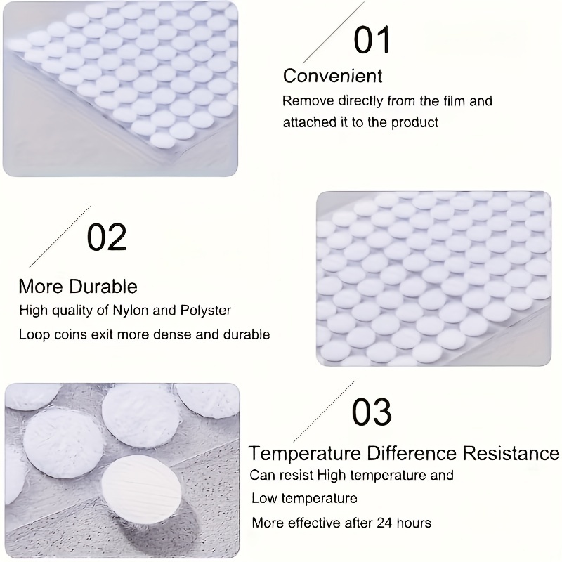 Chấm dán tự dính 1008 chiếc (504 đôi), đường kính 15mm, móc & vòng nylon, keo dán chống nước – dùng 