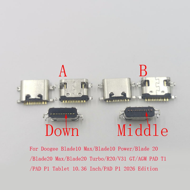 10-30 Cái Đầu Nối USB Cắm Cho AGM PAD T1 P1 Doogee Blade 10 Max Power 20 Turbo R20 V31 GT Sạc Loại C