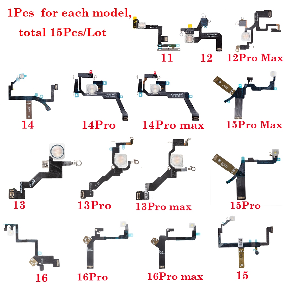 15 Cái / lốc Thương Hiệu Mới Khoảng Cách Flash Cáp Mềm Cho iPhone 16 15 14 13 12 Pro Max Cảm Biến Đè