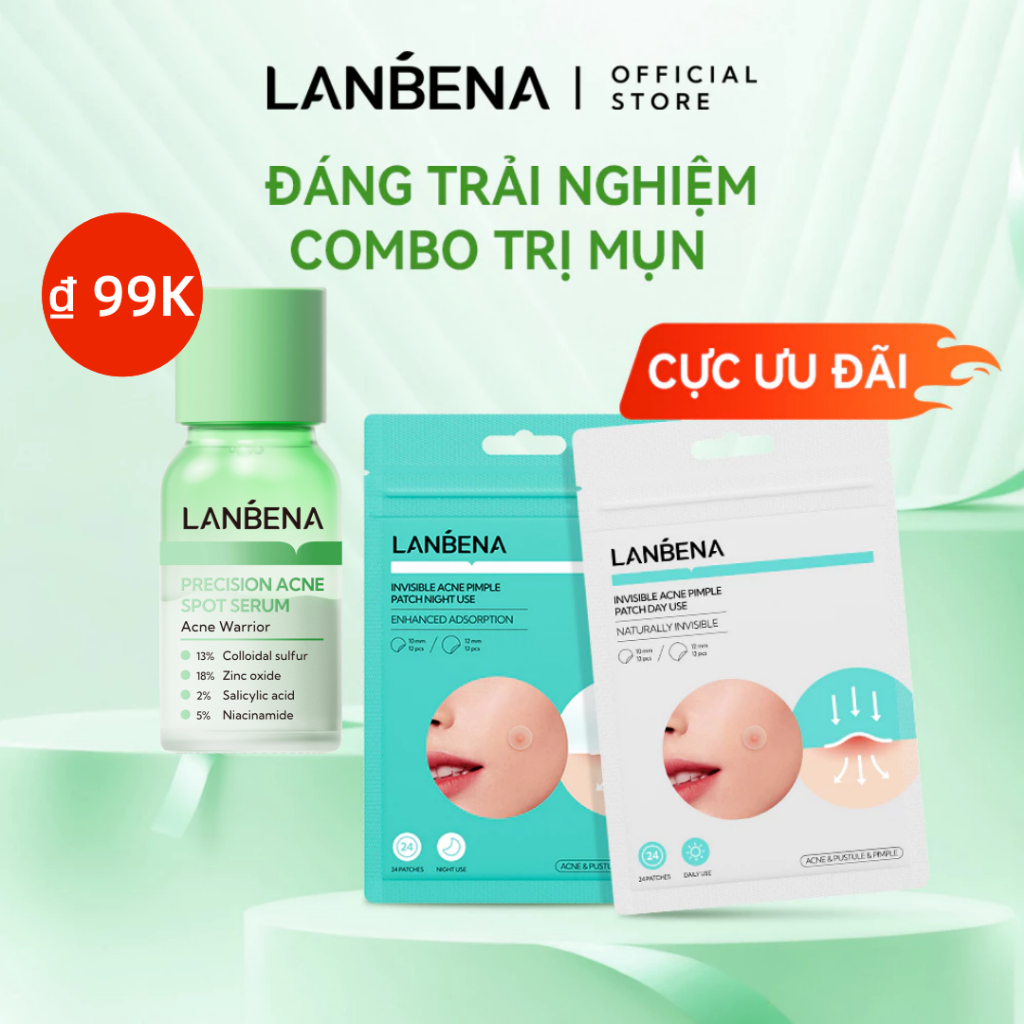 LANBENA Miếng Dán Hỗ Trợ Giảm Mụn Ban Đêm Cao Cấp Skincare