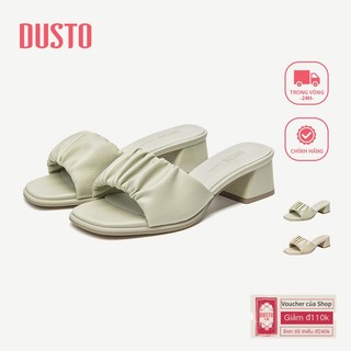 DUSTO Dép Cao Gót Pháp Gót Dày 5cm Dép Thời Trang Nữ Mặc Ngoài DWC300340A