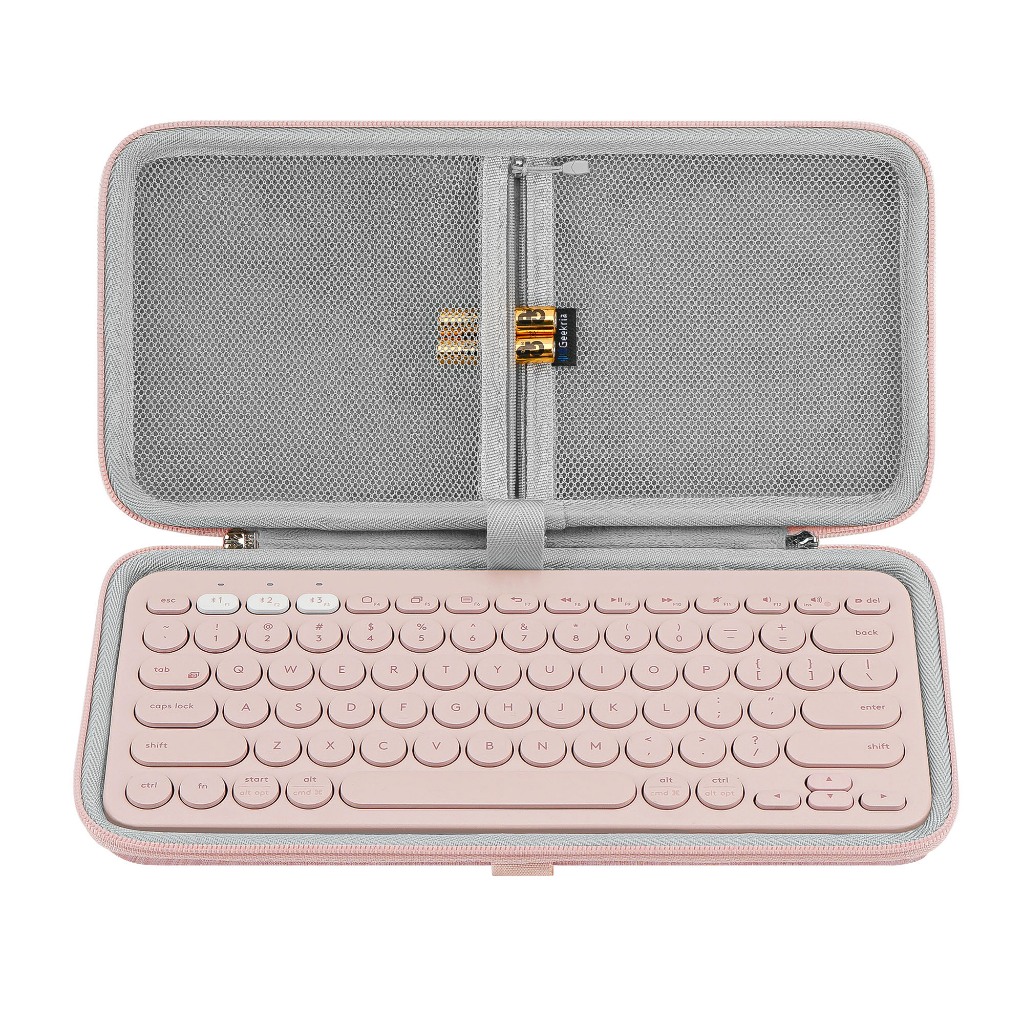 Hộp đựng bàn phím Geekria Tương thích với K380, Bàn phím Pebble Keys 2 K380s (Hồng)