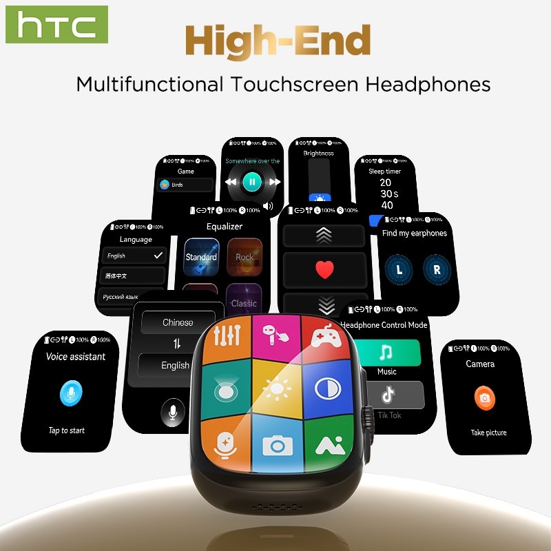HTC NE72 Tai nghe Bluetooth TWS 6.0 — Điều khiển cảm ứng, Tuổi thọ pin 40 giờ, Chế độ chơi game, Hỗ trợ TikTok — Chống nước IPX5 — Nhẹ (3.6g) — Sạc nhanh | BigBuy360 - bigbuy360.vn