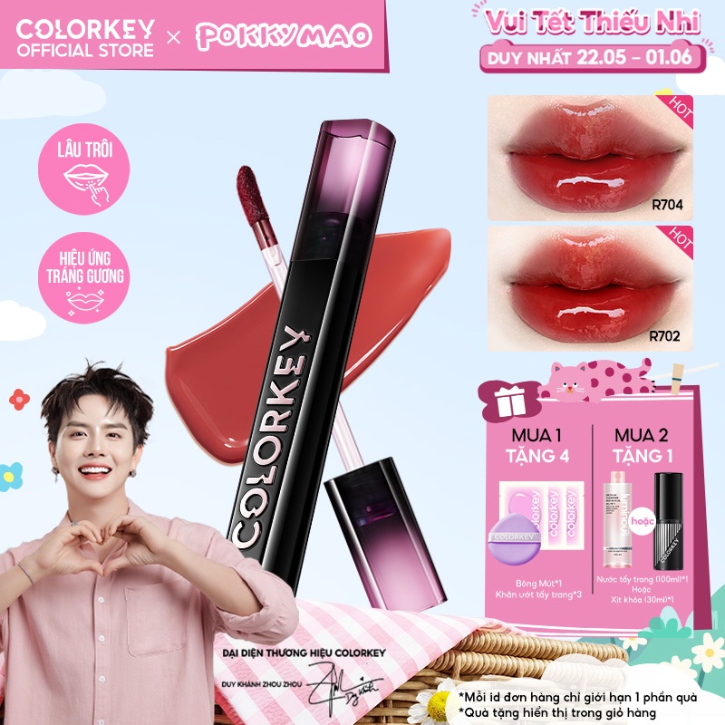 Son Bóng COLORKEY, Gương Bóng Căng Mọng, Lâu Trôi, Son môi bóng 2.5g