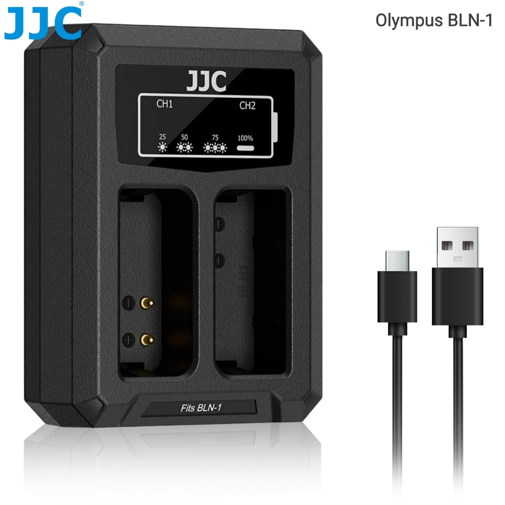 JJC BLN-1 Sạc Pin Máy ảnh cho Olympus OM-D E-M1 E-M5 E-M5 Mark II Pen-F PEN E-P5 HLD-6 BCN-1