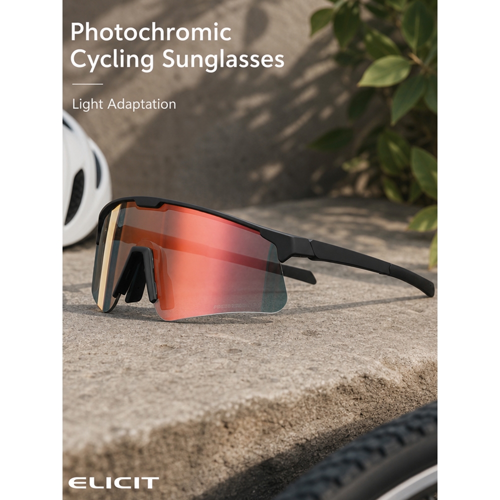ELICIT Photochromic Kính Mát Nam Nữ Đi Xe Đạp Kính Mát Xe Đạp MTB Kính Thể Thao Chạy Kính Mắt Xe Đạp