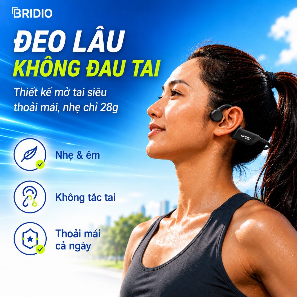 Tai nghe Bluetooth không dây dẫn xương IPX5 Hỗ trợ chống nước Cuộc gọi thoại Bơi thể thao | BigBuy360 - bigbuy360.vn